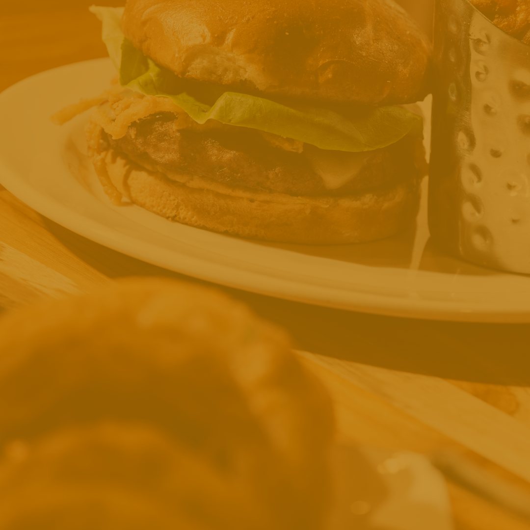 Matt's Burger with onion rings